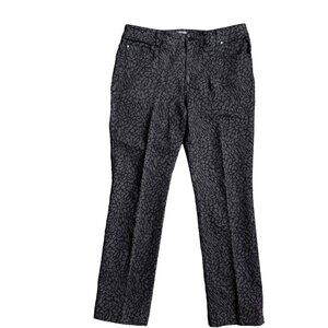 2/$18 Sale!  Chicos Jeans Womens Size L 33 Animal Black Leopard Pants Stretch